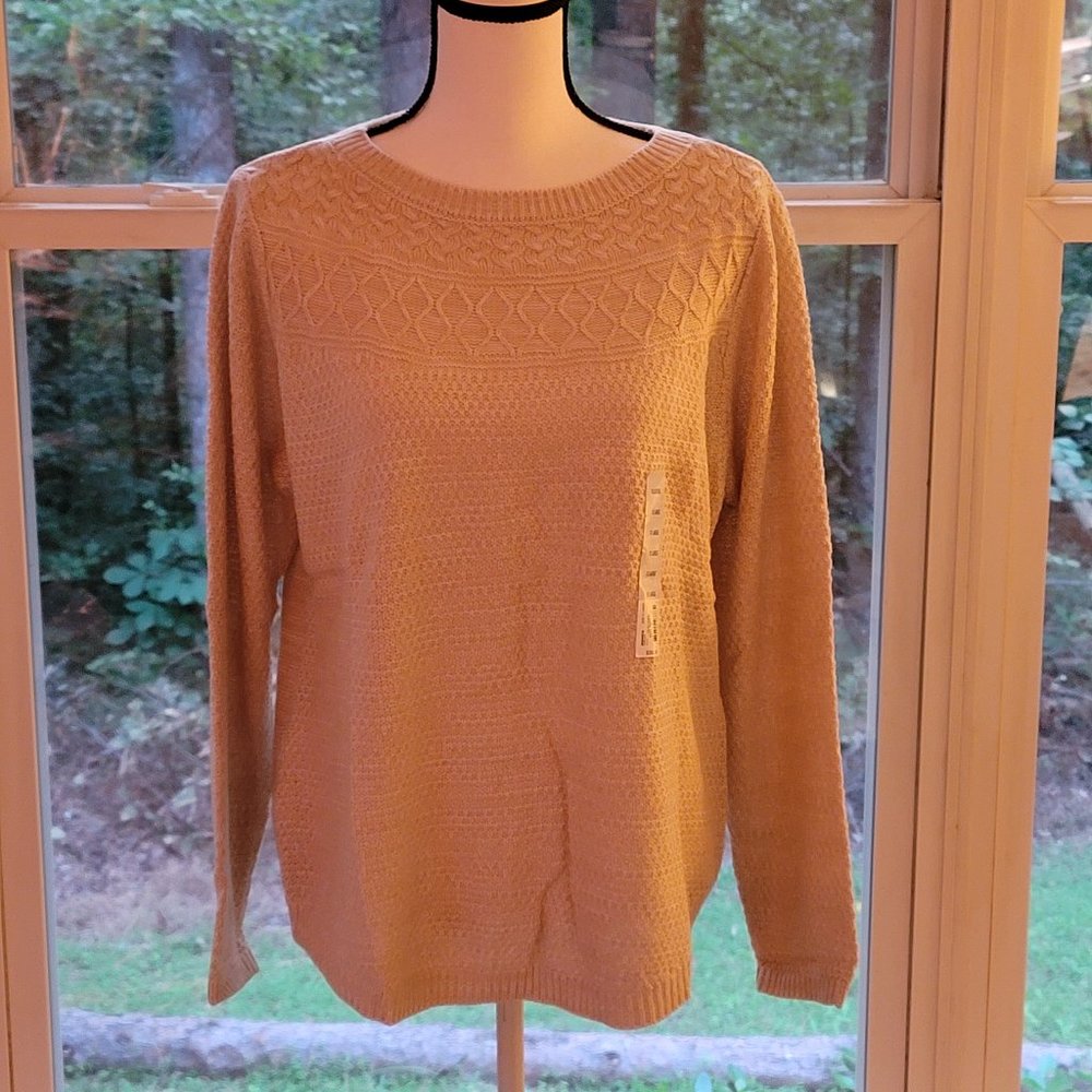 Croft & Barrow Cable Yoke Pullover Sweater